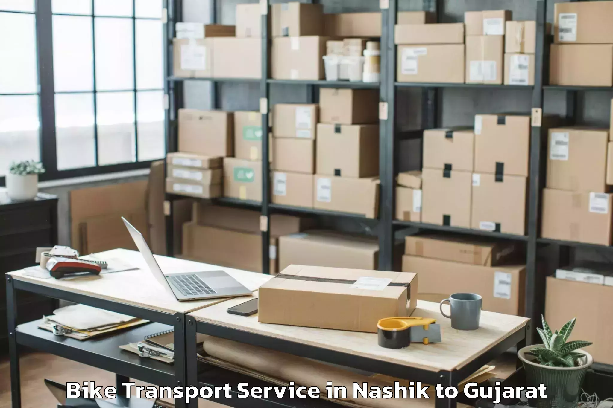 Quality Nashik to Nexus Ahmedabad One Mall Bike Transport